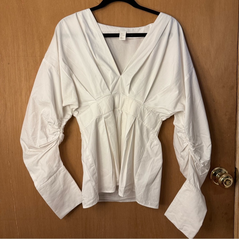 Unique White Peasant-Style Blouse